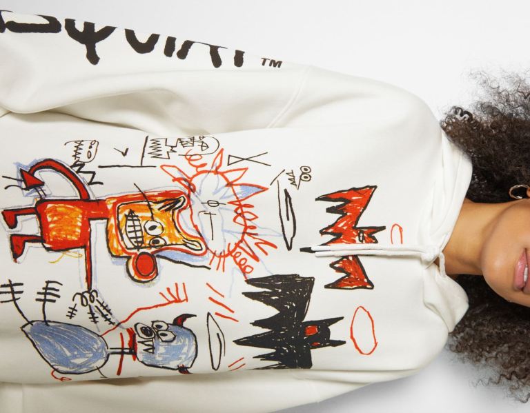 White Women's Bershka Jean-michel Basquiat Print Hoodie | IiQw2rBa6mN