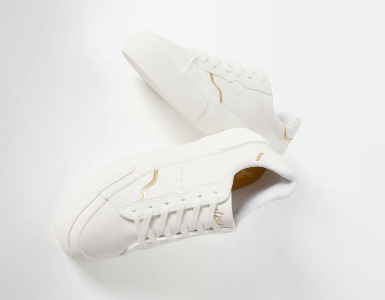 White Women\'s Bershka Platform With Metallic Details Sneakers | yIOSWnsLKxC