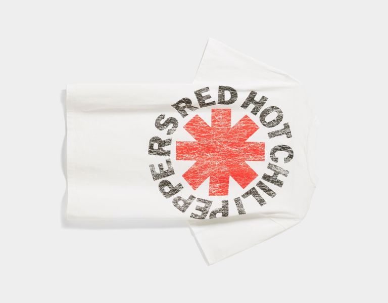 White Women's Bershka Red Hot Chili Peppers Regular Fit Short Sleeve T Shirts | IEA2ZcXEUSr