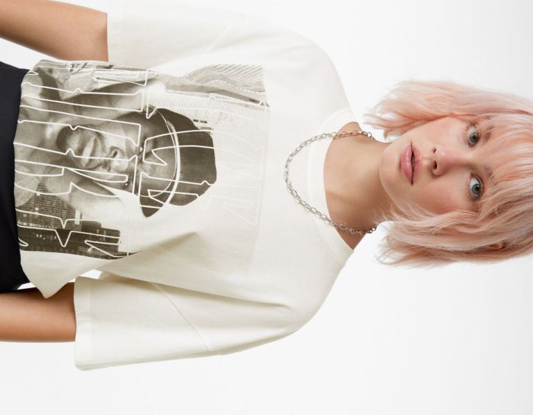 White Women's Bershka Short Sleeve Ice Cube Print T Shirts | SwrG2gJdkMw