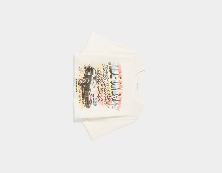 White Women's Bershka Short Sleeve With Print T Shirts | jwm7zY70sXW