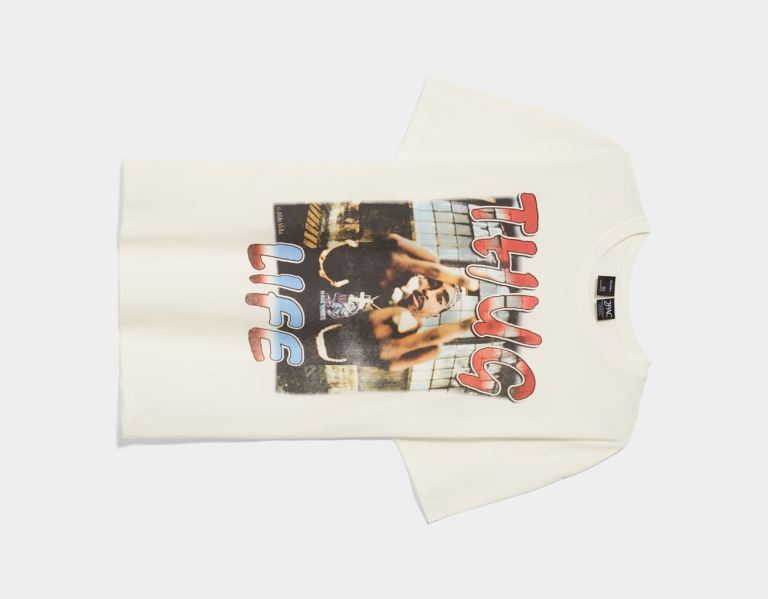 White Women's Bershka Short Sleeve With Tupac Print T Shirts | kyGlRX3bOqy