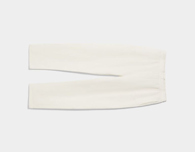 White Women's Bershka Standard Wide-leg Plush Pants | jHynUr3nEAJ