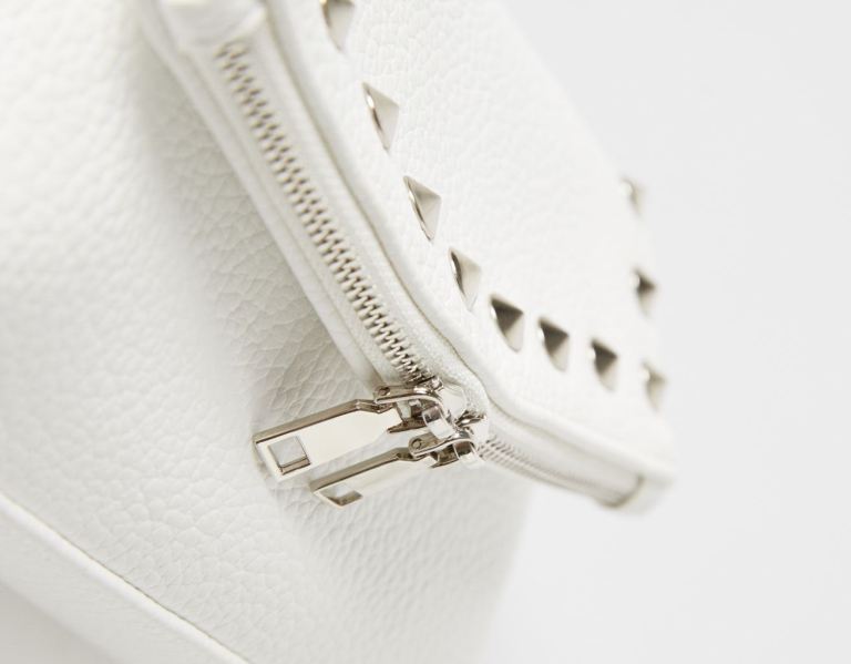 White Women's Bershka Studded Crossbody Bags | RfDpD4o50yT