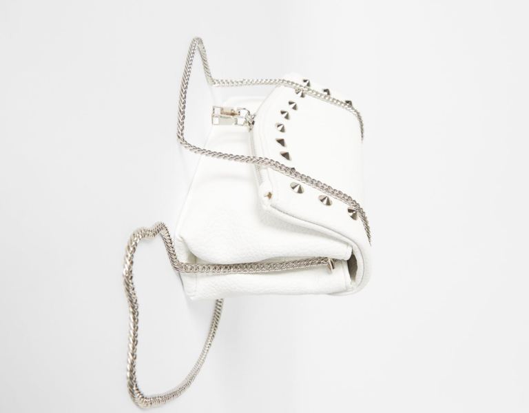 White Women's Bershka Studded Crossbody Bags | RfDpD4o50yT