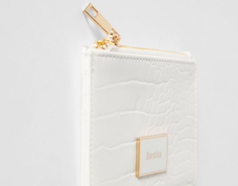 White Women's Bershka Textured Card Holder Bags | sGq5hpV3qHk