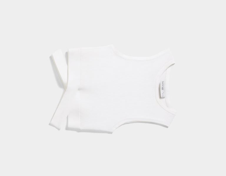 White Women's Bershka Top With Crossover Straps T Shirts | YjUH4FFxVMO