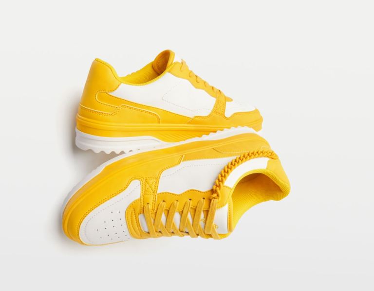 Yellow Men\'s Bershka Contrasting Chain Trainers | gEPjVRSAgrA