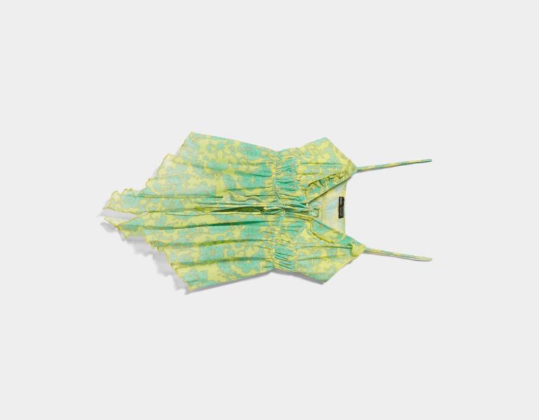 Yellow Women's Bershka Tulle With Straps And Front Tie Tops | nOpVOkc42yG